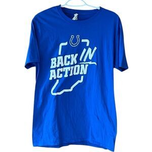 Gildan Blue White Indianapolis Colts Short Sleeve T-Shirt Size Large